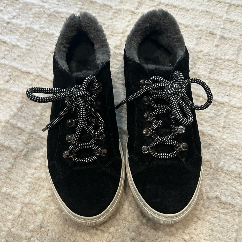 M.Gemi Women’s Alpi Sneaker US 8.5 Shearling Lined Black Suede